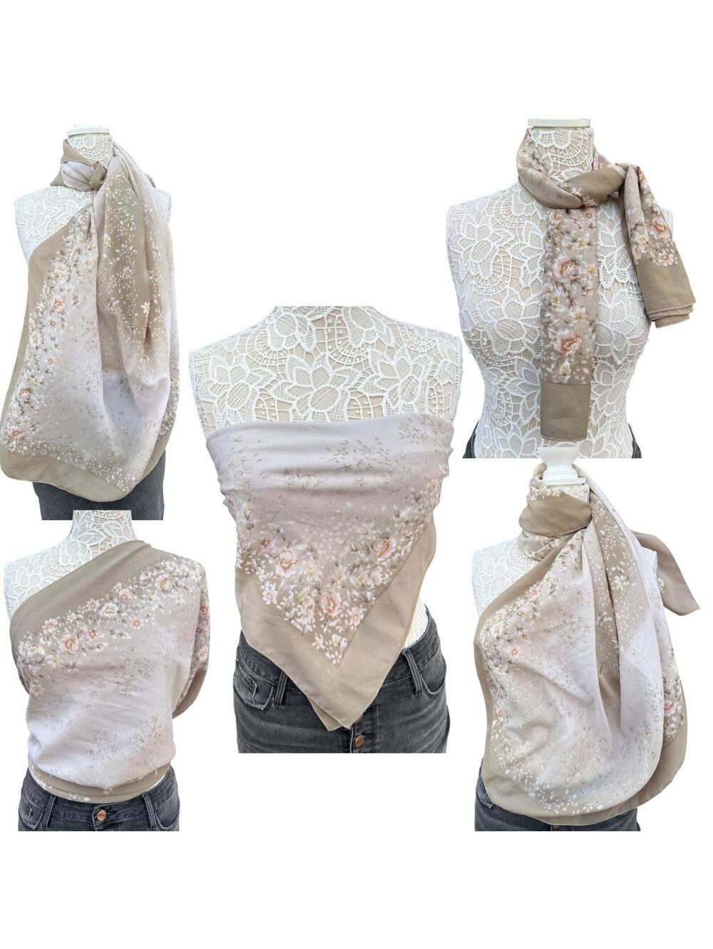 Vintage Bloom Voal Square Wrap